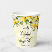 Lemon Branch Mediterranean Summer Bridal Brunch Pappbecher (Vorderseite)