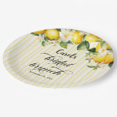 Lemon Branch Mediterranean Summer Bridal Brunch Pappteller (Schrägansicht)