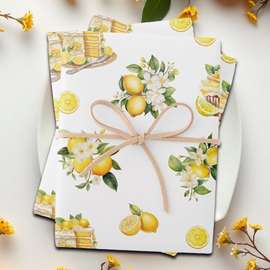 Lemon Branch Mediterranean Summer Geschenkpapier Set