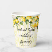 Lemon Branch Mediterranean Summer Polterabend Pappbecher (Vorderseite)