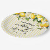 Lemon Branch Mediterranean Summer Polterabend Pappteller (Schrägansicht)