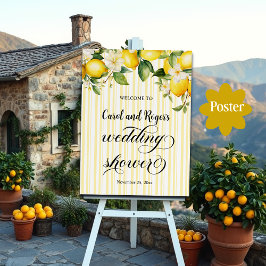 Lemon Branch Mediterranean Summer Polterabend Poster