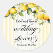 Lemon Branch Mediterranean Summer Polterabend Runder Aufkleber (Vorderseite)