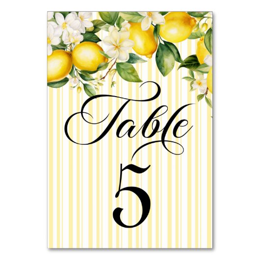 Lemon Branch Mediterranean Summer Tischnummer (Vorderseite)