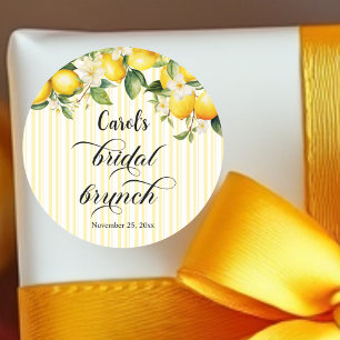 Lemon Branch Mediterranees Sommer Bridal Brunch Runder Aufkleber