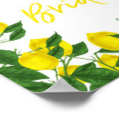 Lemon Branches Brautparty Willkommen Poster (Ecke)
