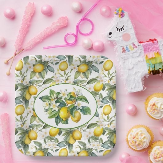 Lemon Branches Pappteller (Party)