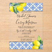 Lemon Brautparty Acryleinladungen (Vorderseite)