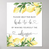 Lemon Brautparty Address a Envelope Poster (Vorne)