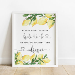 Lemon Brautparty Address a Envelope Poster