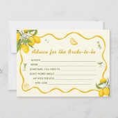 Lemon Brautparty Advice Card Einladung (Vorderseite)