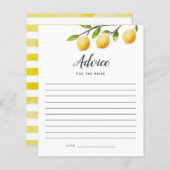 Lemon Brautparty Advice for the Bride Card (Vorne/Hinten)