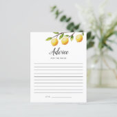 Lemon Brautparty Advice for the Bride Card (Stehend Vorderseite)