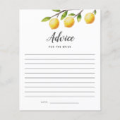 Lemon Brautparty Advice for the Bride Card (Vorderseite)