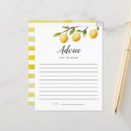 Lemon Brautparty Advice for the Bride Card
