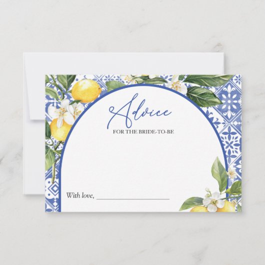 Lemon Brautparty Advice for the Bride Card Einladung (Vorderseite)