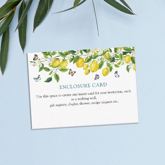 Lemon Brautparty Begleitkarte