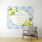 Lemon Brautparty Blue Tile Italienischer Hintergru Wandteppich (Beispiel (Horizontal))