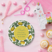 Lemon Brautparty Botanical Fruit Elegantes Skript Pappteller (Party)