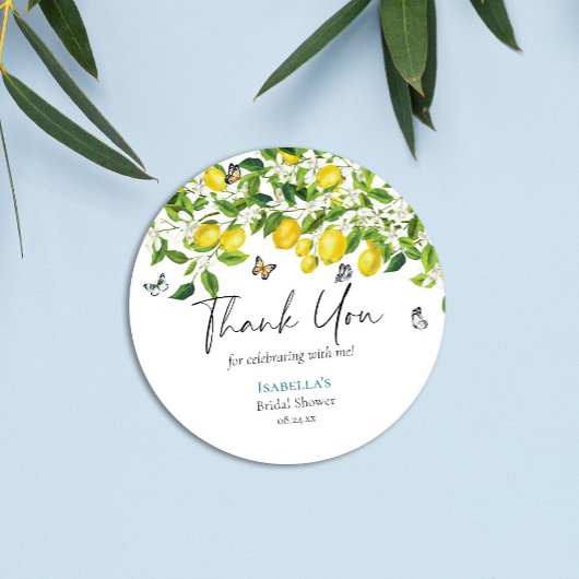 Lemon Brautparty Danke Runder Aufkleber