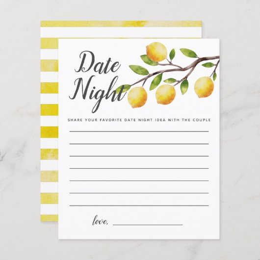 Lemon Brautparty Date Night Ideas (Vorne/Hinten)