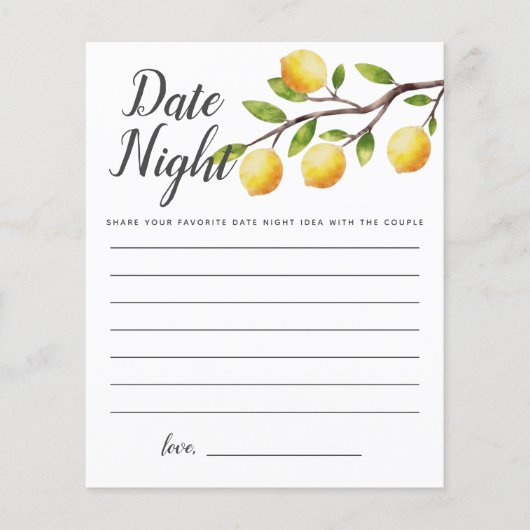 Lemon Brautparty Date Night Ideas (Vorderseite)