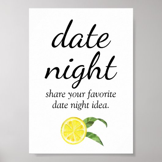 Lemon Brautparty Datumsabendzeichen Poster (Vorne)