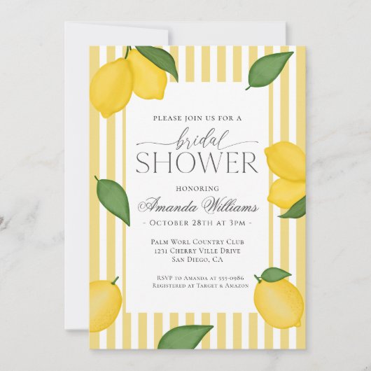 Lemon-Brautparty Einladung (Vorderseite)