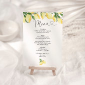 Lemon Brautparty Elegantes Menü Einladung