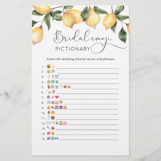 Lemon Brautparty Emoji-Picknick (Vorderseite)