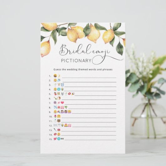 Lemon Brautparty Emoji-Picknick (Stehend Vorderseite)