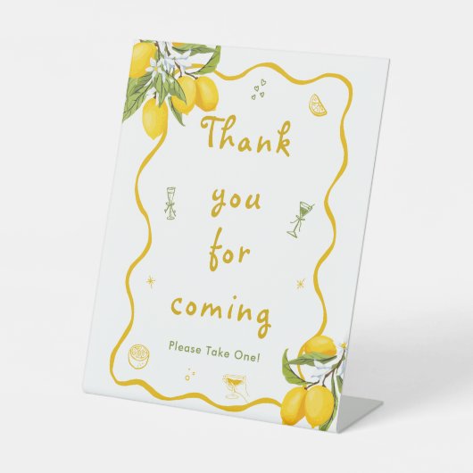 Lemon Brautparty Favor Sockelschild (Vorderseite)