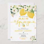 Lemon Brautparty Floral Lemon Hauptpresse Einladung (Vorderseite)
