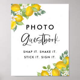 Lemon Brautparty Foto Gästebuchsignatur Poster