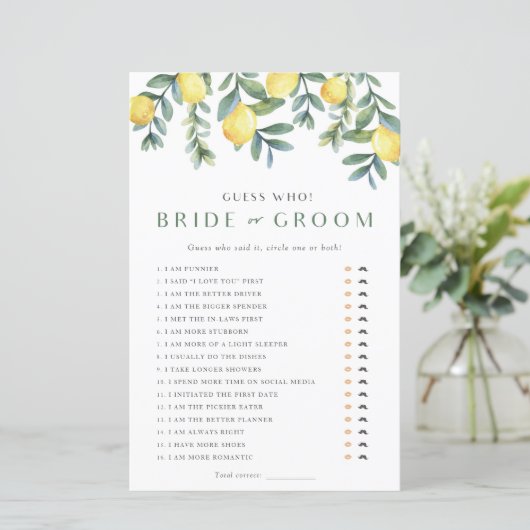 Lemon Brautparty Game Er sagte: "Sie sagte (Stehend Vorderseite)