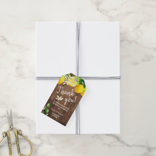 Lemon Brautparty Geschenkanhänger (Mit Garn)