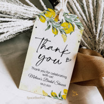 Lemon-Brautparty-Geschenketiketten
