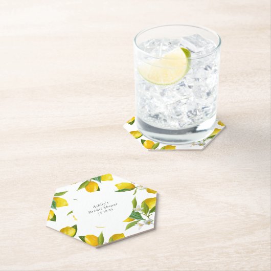 Lemon Brautparty hexagon Untersetzer (Vor Ort)