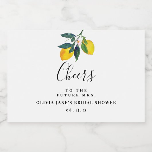 Lemon Brautparty Mini Schaumweinetikett (Einzelnes Label)