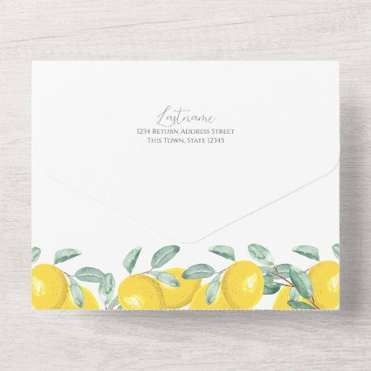 Lemon Brautparty mit Date Night Card All In One Einladung (Rückseite)