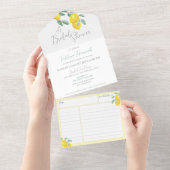 Lemon-Brautparty mit Rezept-Karte All In One Einladung (Abreißen)