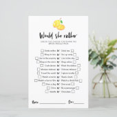 Lemon Brautparty Möchten Sie lieber Skript spielen (Stehend Vorderseite)