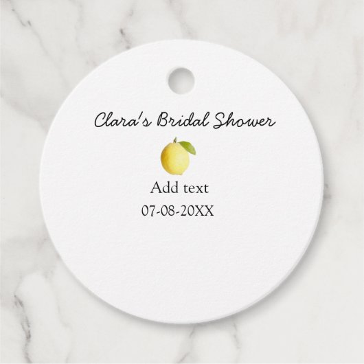 Lemon Brautparty modern schlicht und rustikal b Geschenkanhänger (Vorderseite)