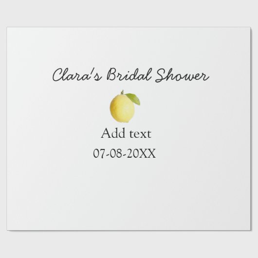 Lemon Brautparty modern schlicht und rustikal b Geschenkpapier (Flach)
