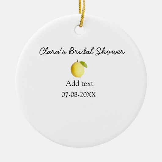 Lemon Brautparty modern schlicht und rustikal b Keramik Ornament (Vorne)