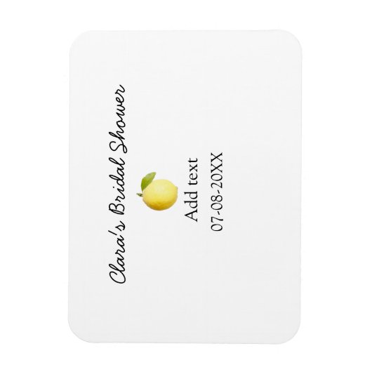 Lemon Brautparty modern schlicht und rustikal b Magnet (Vertikal)