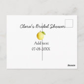 Lemon Brautparty modern schlicht und rustikal b Postkarte (Rückseite)