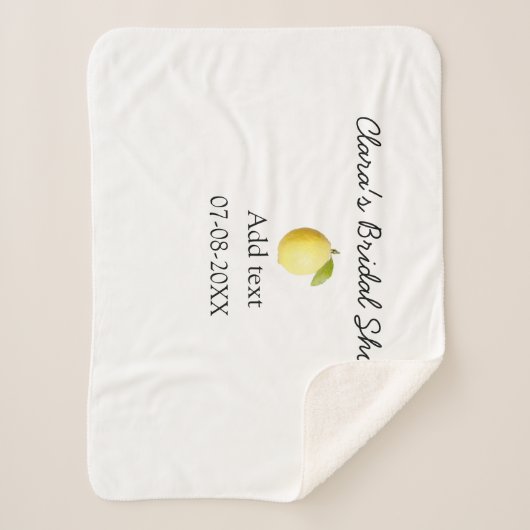 Lemon Brautparty modern schlicht und rustikal b Sherpadecke (Vorderseite)