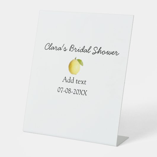 Lemon Brautparty modern schlicht und rustikal b Sockelschild (Vorderseite)