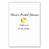 Lemon Brautparty modern schlicht und rustikal b Tischnummer (Rückseite)